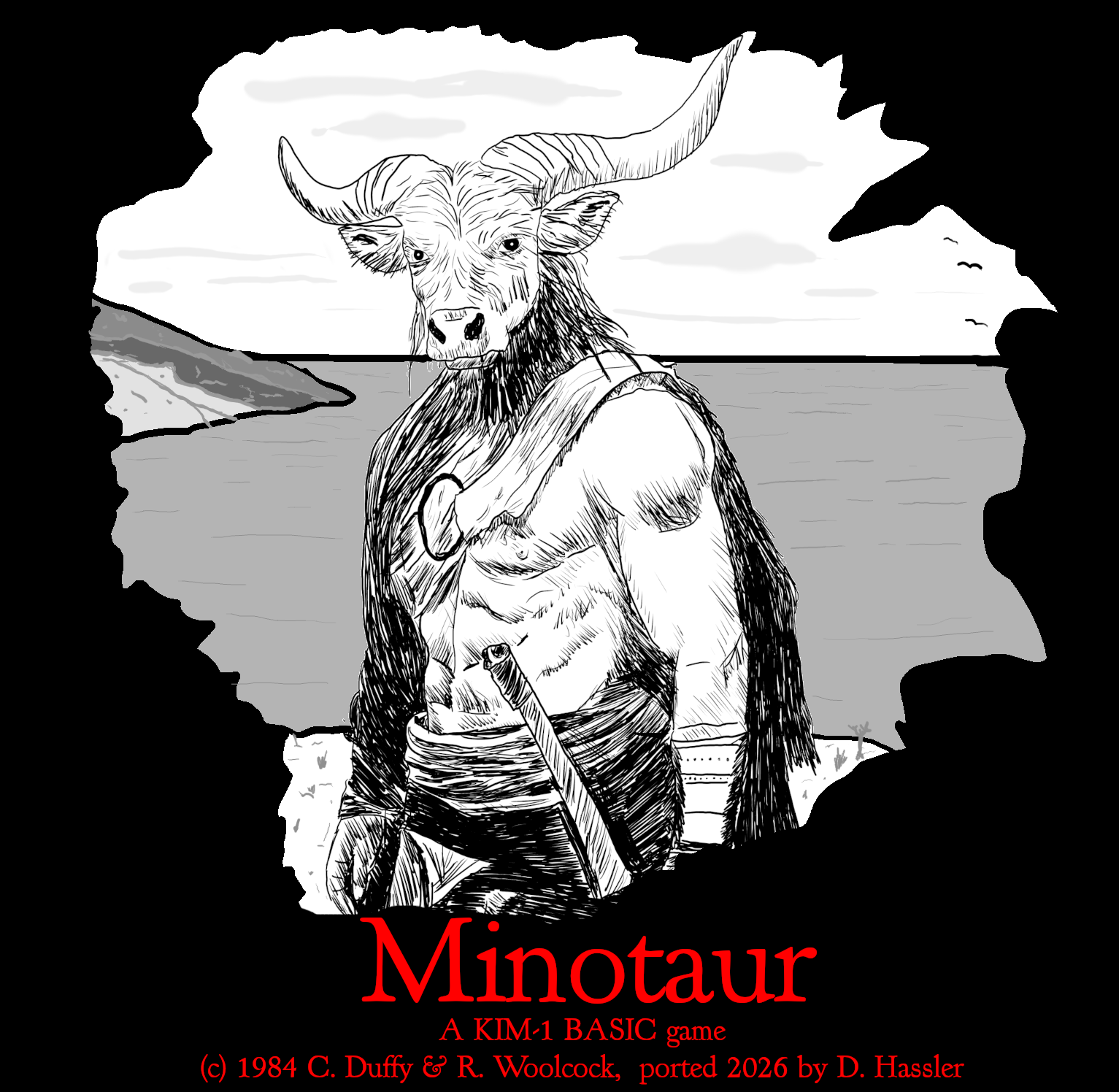 a handdrawn minotaurus